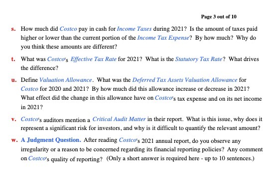 Page 3 out of 10 s. How much did Costco pay in