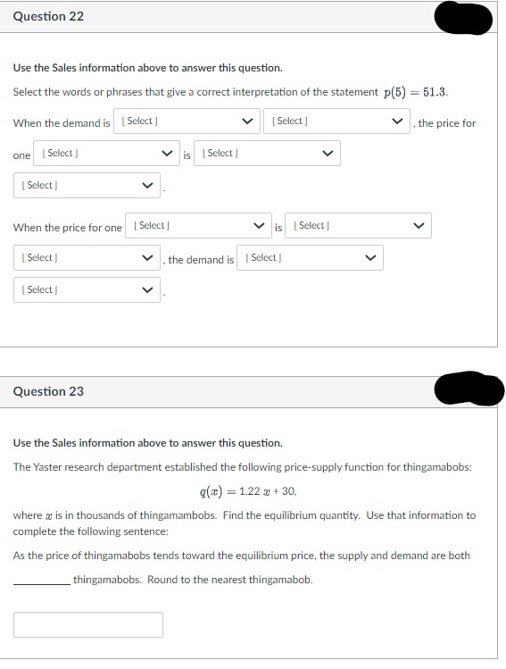 Thingamabob Sales Yaster Inc. is trying to enter