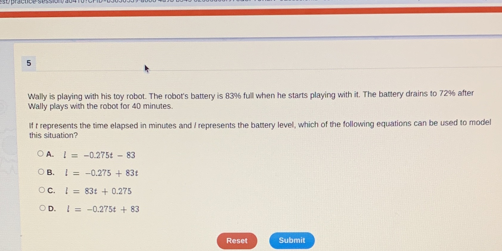 est/ practice sessi 5 Wally is playing with his