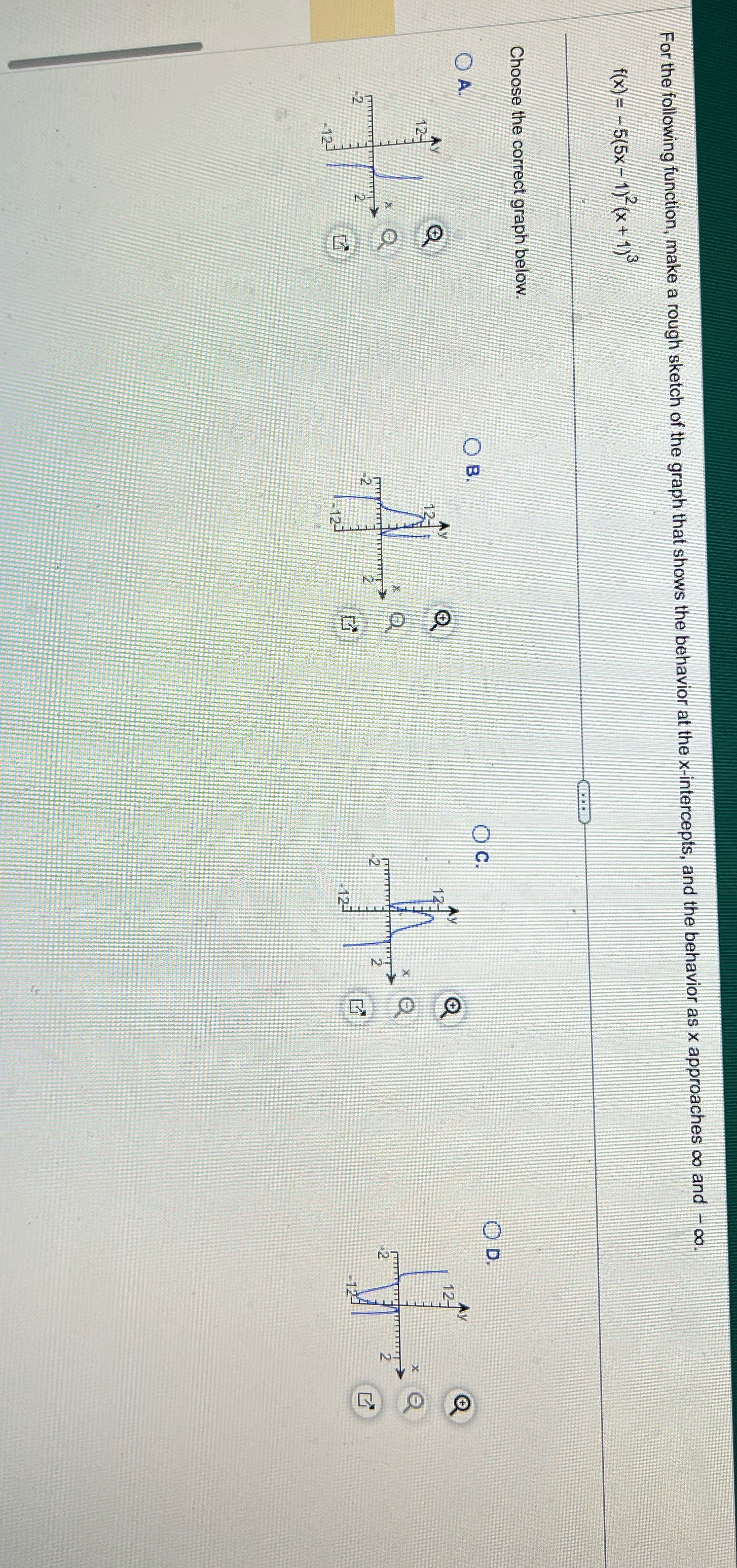 For the following function, make a rough sketch