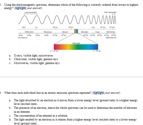 Electrons in Atoms: Daily Check Document 1. Label