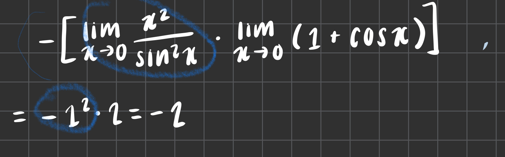 lim x2 lim L1-0 sing (1 + COST 14 2 =-2