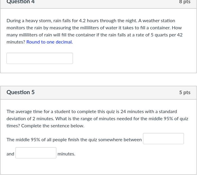question 4 3 pts During a healingr storm, rain