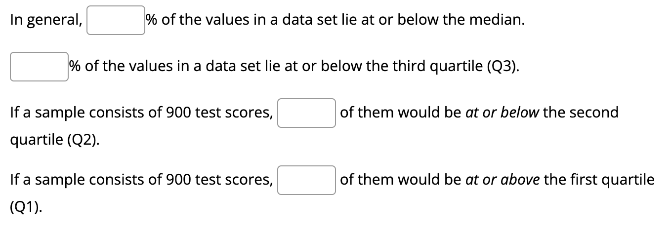 In general, % of the values in a data set lie at
