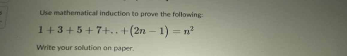 ICT1005 Use mathematical induction to prove the