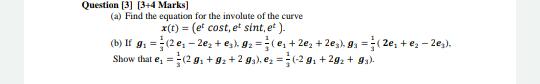 Question [3] [3+4 Marks] (a) Find the equation