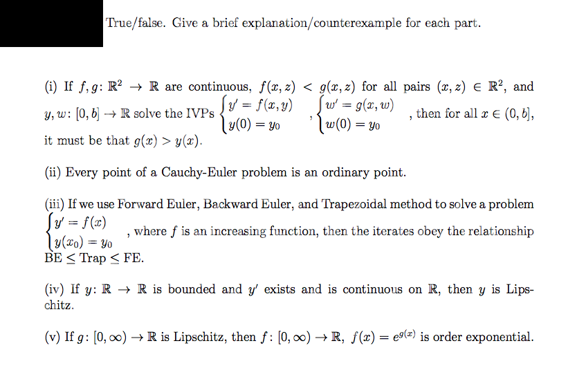 Ordinary Differential Equations Question Help!!!