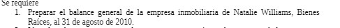 be requiere 1. Preparar el balance general de la
