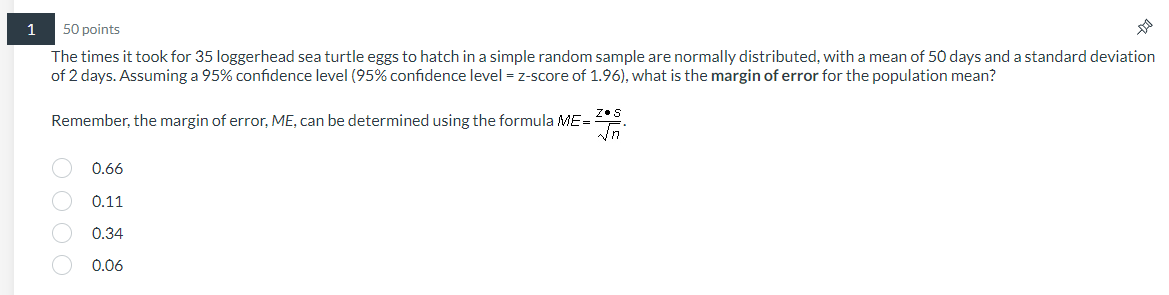 1 50 points The times it took for 35 loggerhead