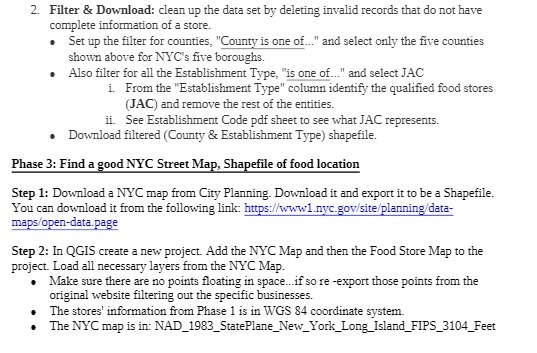 2. Filter & Download: clean up the data set by