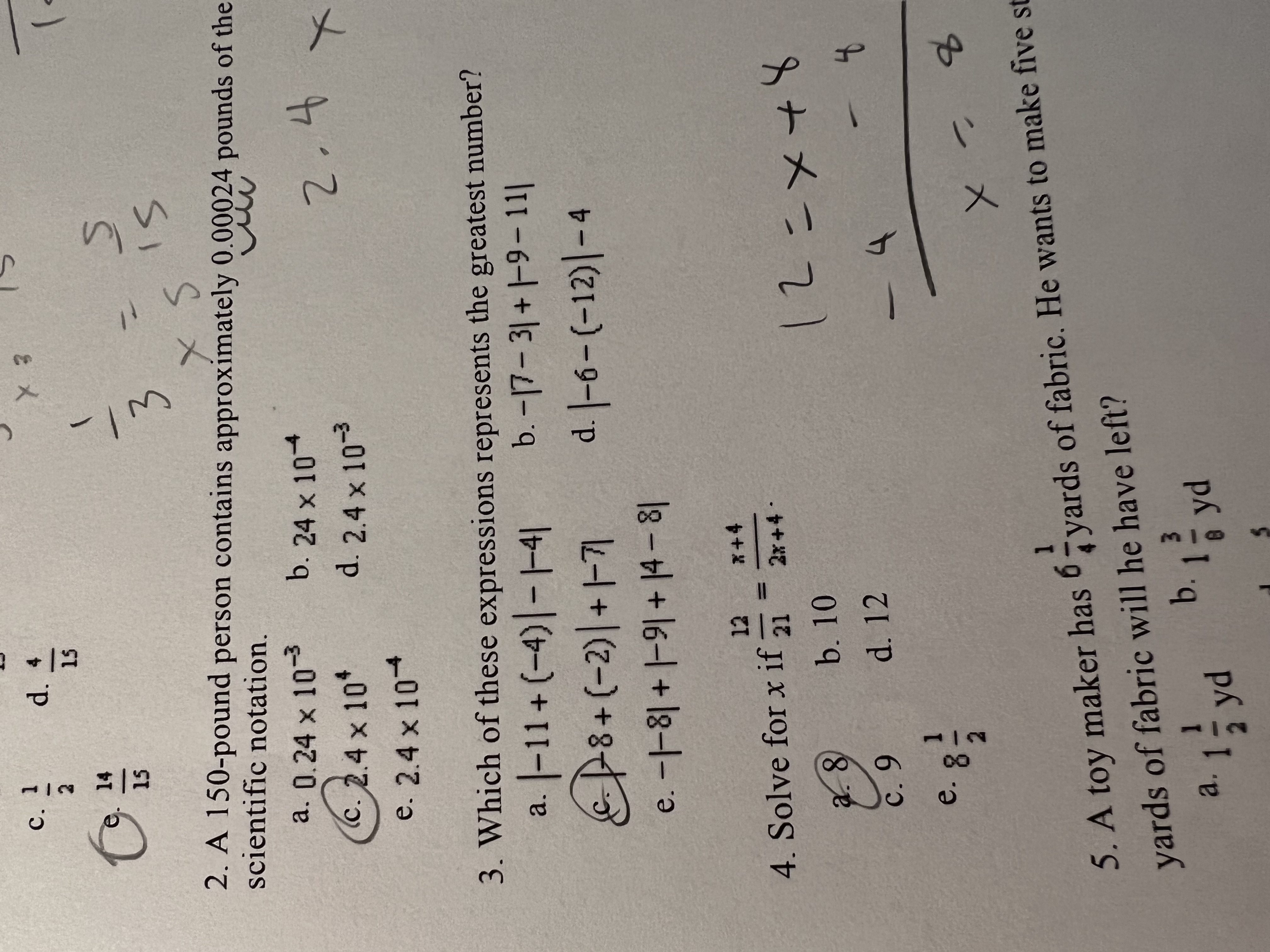 X V 2. A 150-pound person contains approximately