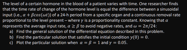 The level of a certain hormone in the blood of a