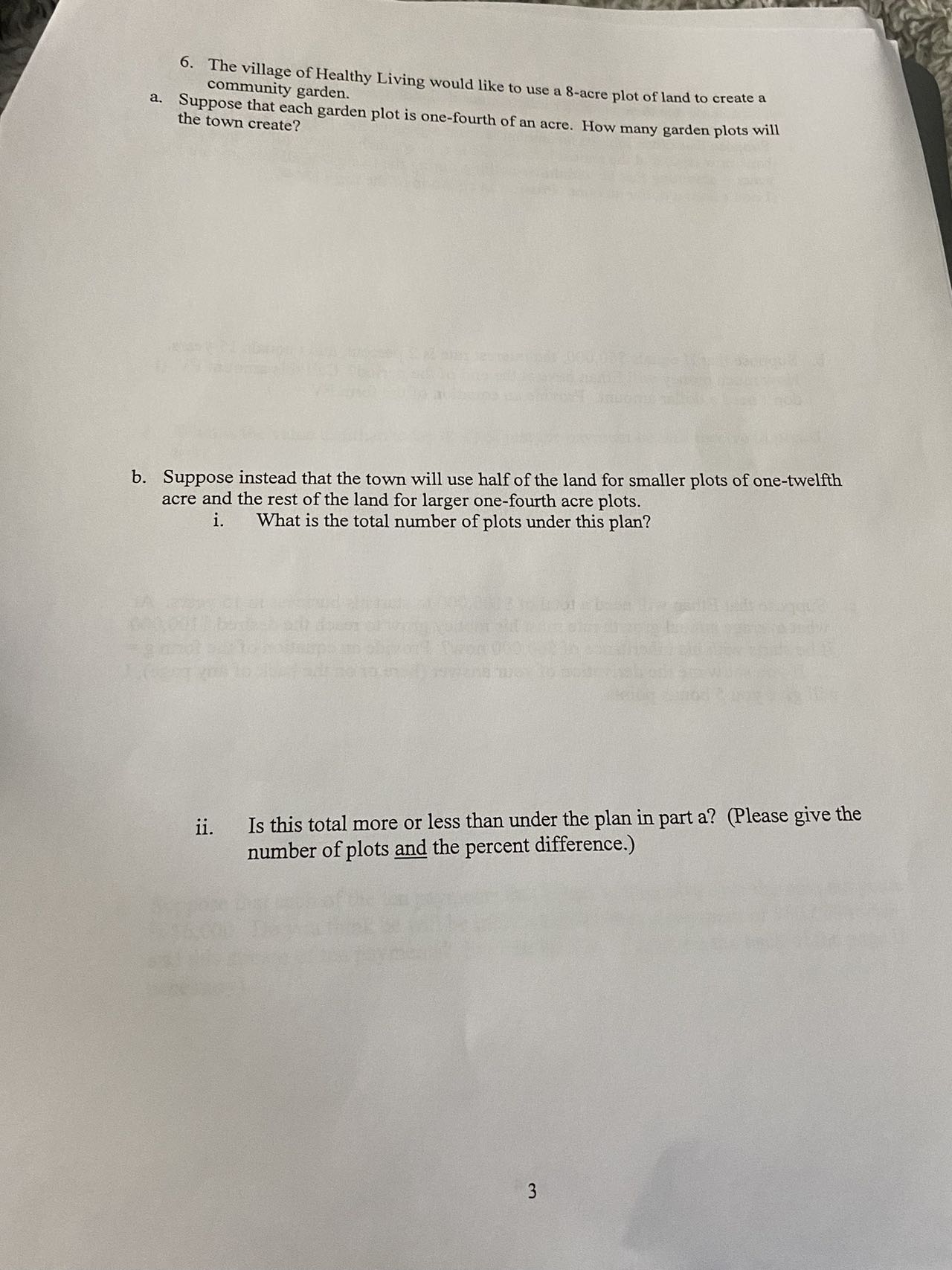 6. The village of Healthy Living would like to