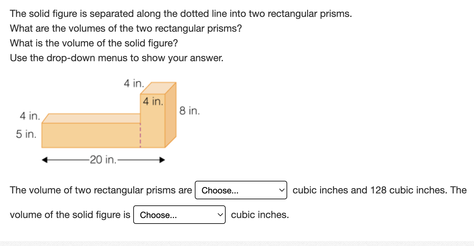 What is the volume of the solid figure? 5 in. 5