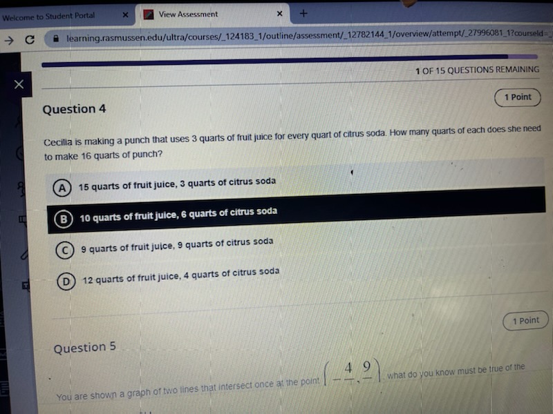 Welcome to Student Portal X View Assessment X + -