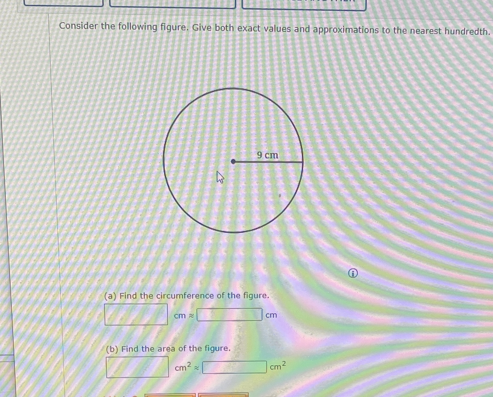 Consider the following figure. Give both exact