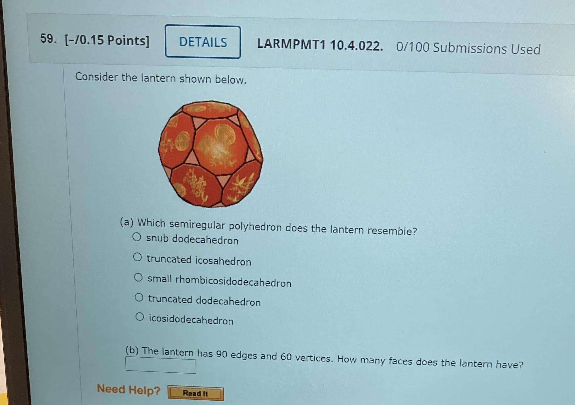 59. [-/0.15 Points] DETAILS LARMPMT1 10.4.022.