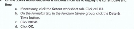 time. a. If necessary, click the Scores worksheet