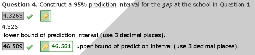 Question 4. Construct a 95% prediction interval