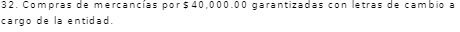 32. Compras de mercancias por $ 40,0 00.00