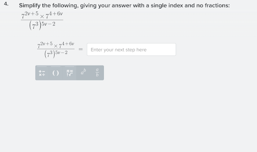 question 1: 5. 4x - 1 Consider the exponential