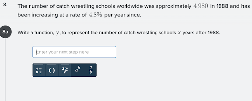 question 1: 5. 4x - 1 Consider the exponential