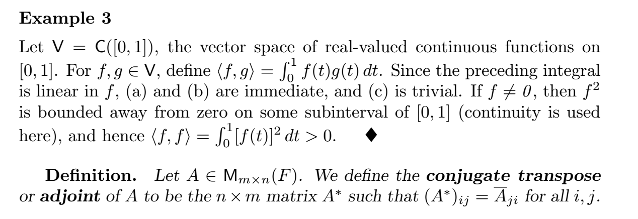 \fExample 3 Let V = C([0, 1]), the vector space