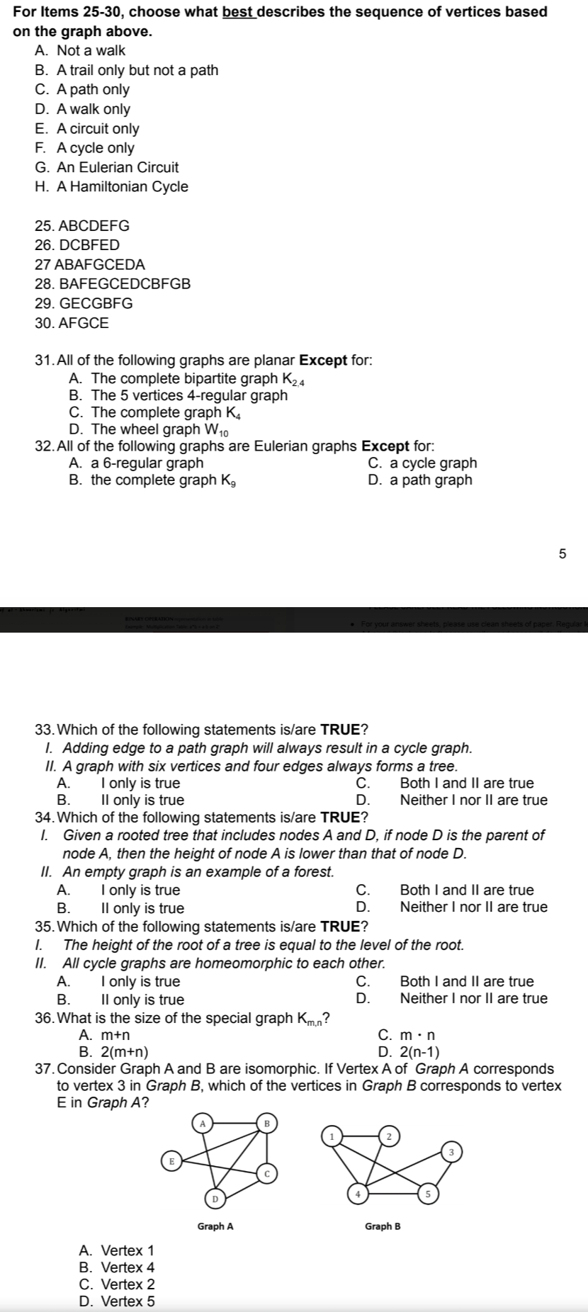 Subject: Discrete Math Topics can be : 1.