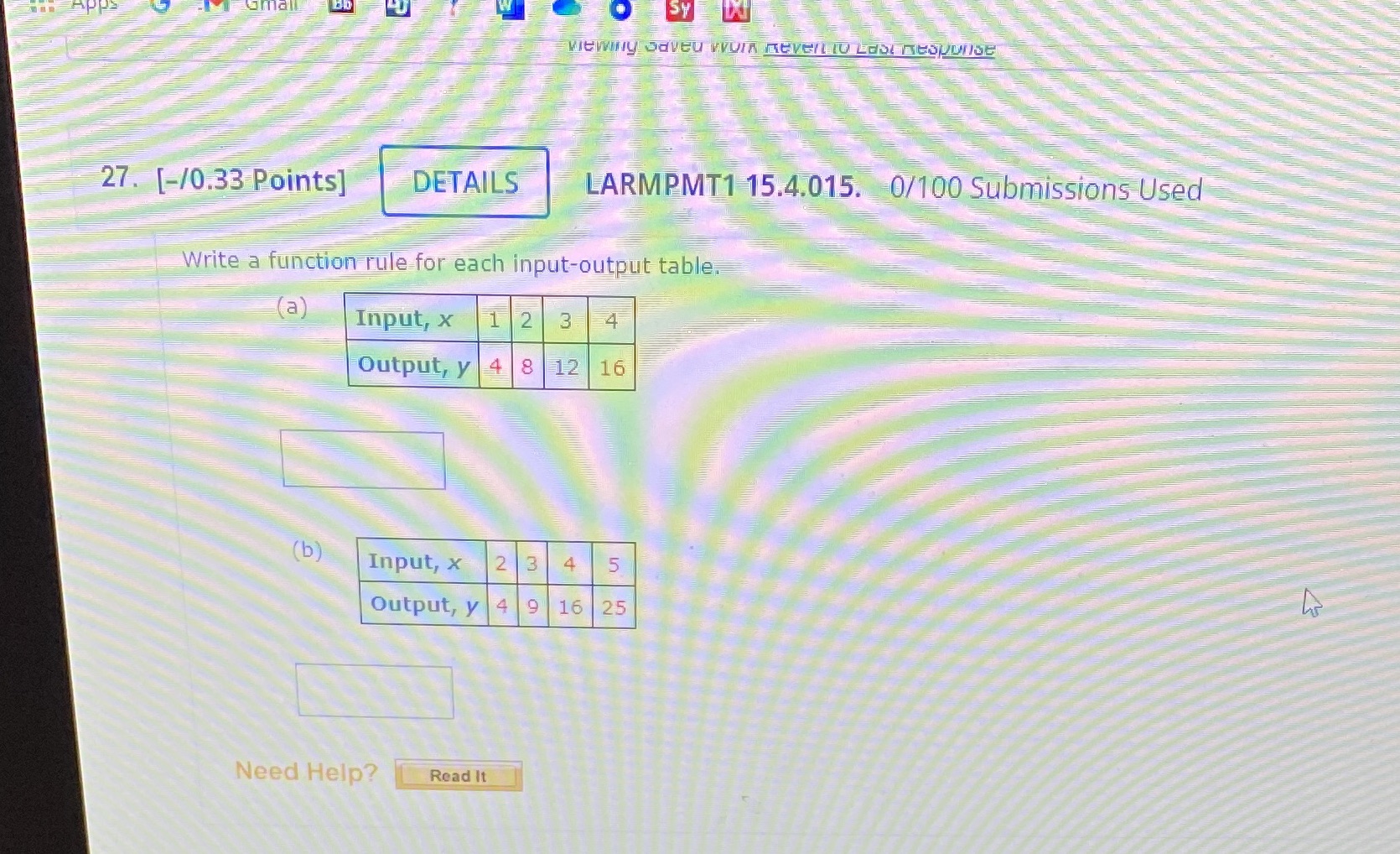 SY 27. [-/0.33 Points] DETAILS LARMPMT1 15.4.015.