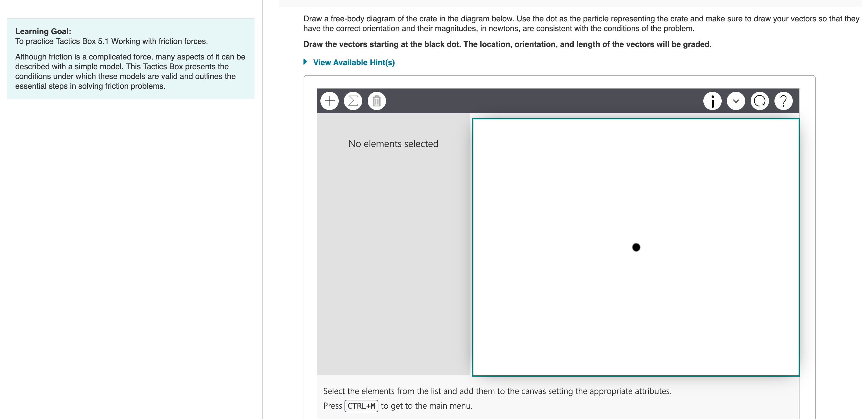 Draw a free-body diagram of the crate in the