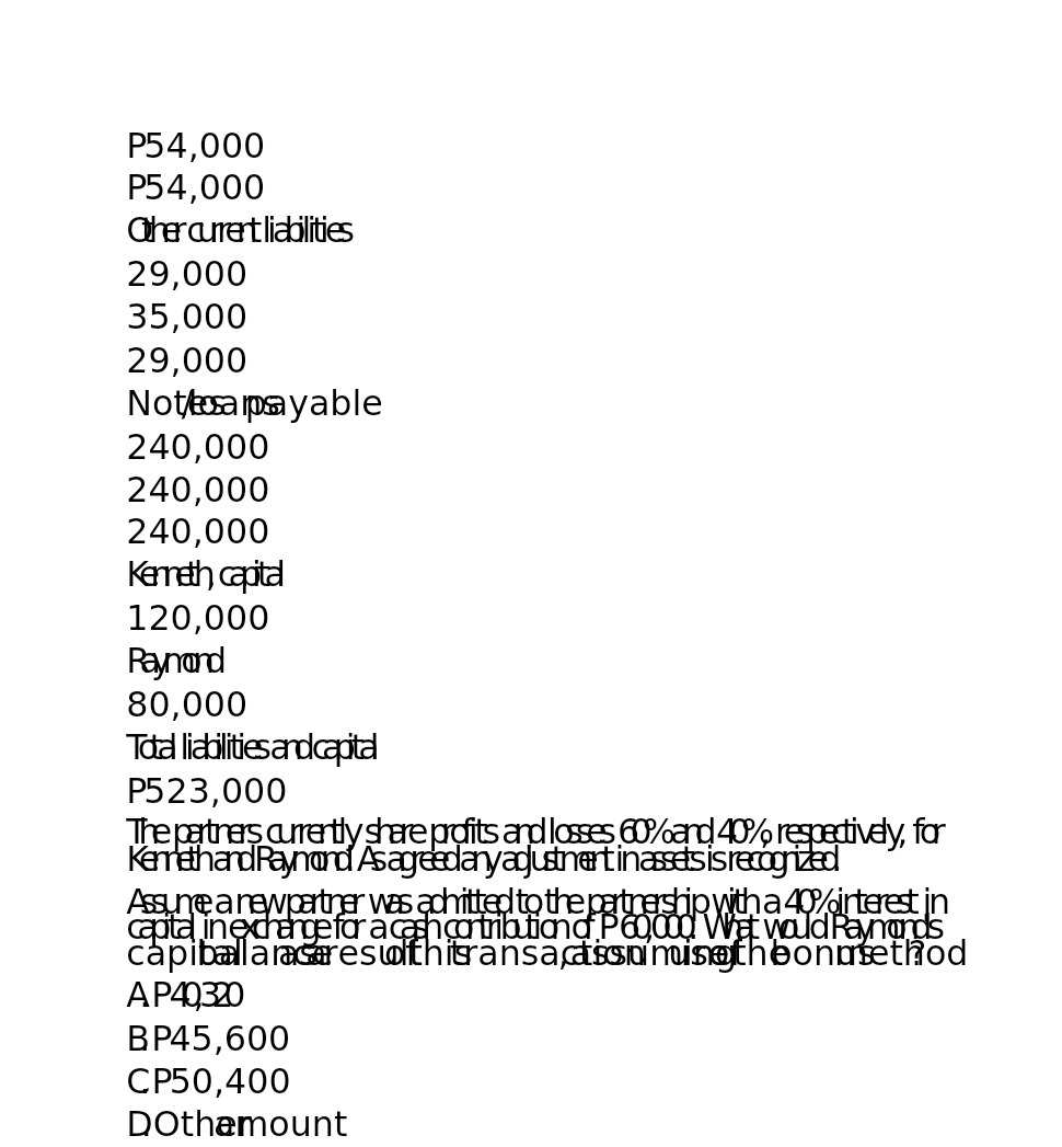 P54,000 P54,000 Other auret liabilities 29,000
