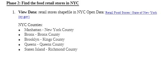 Phase 2: Find the food retail stores in NYC 1.