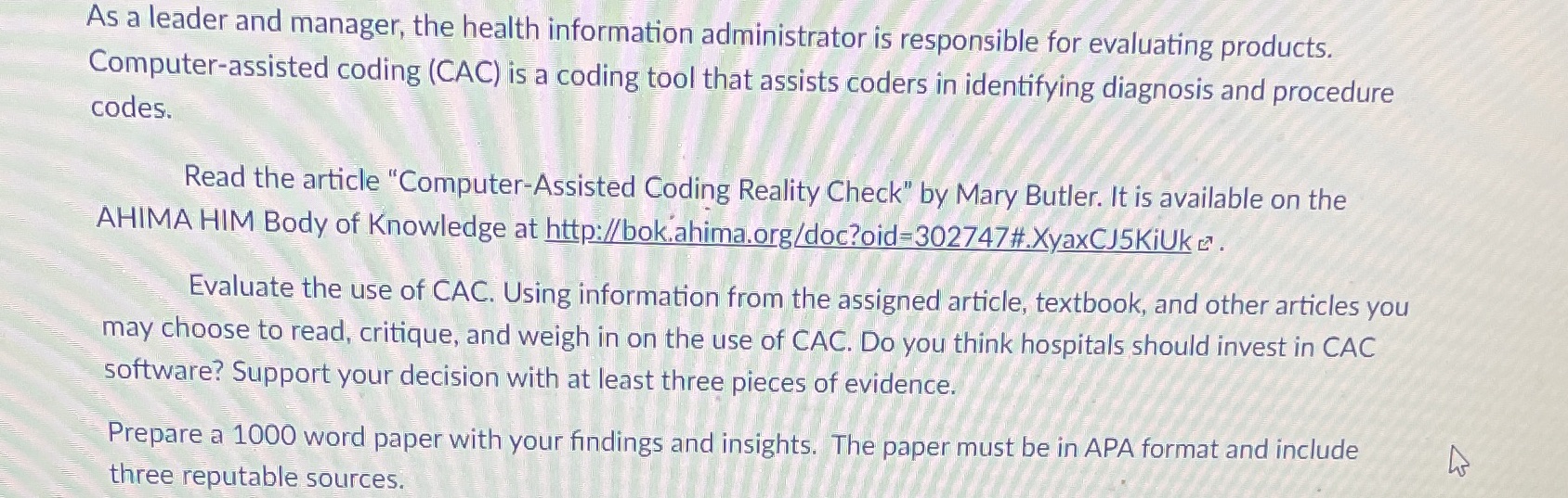 As a leader and manager, the health information