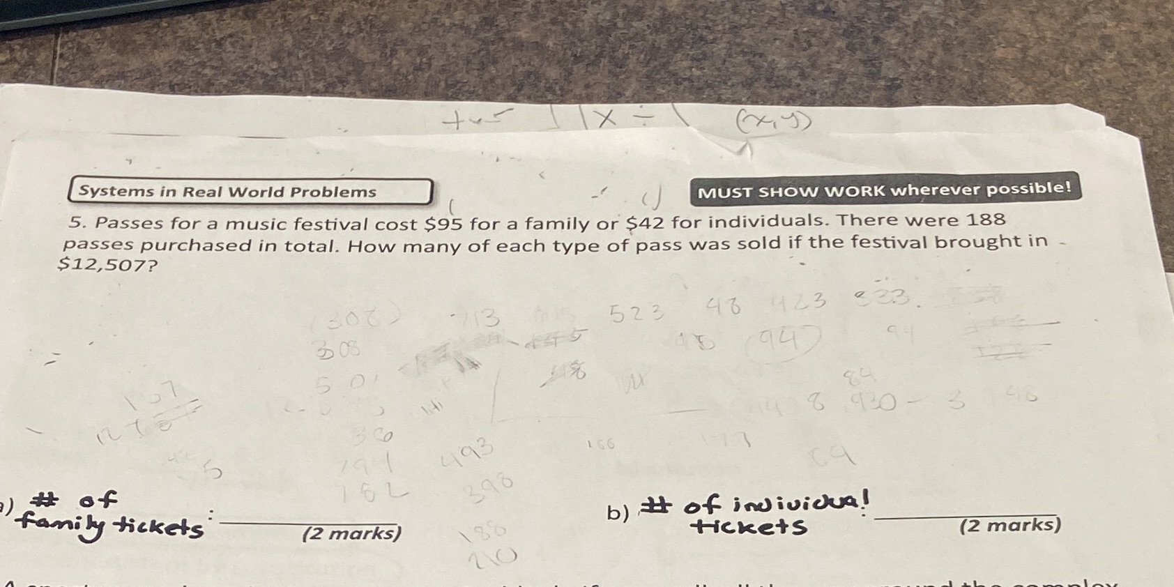 Passes for a music festival cost $95 for a family