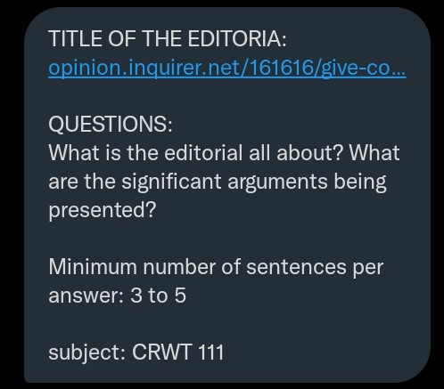 TITLE OF THE EDITORIA: