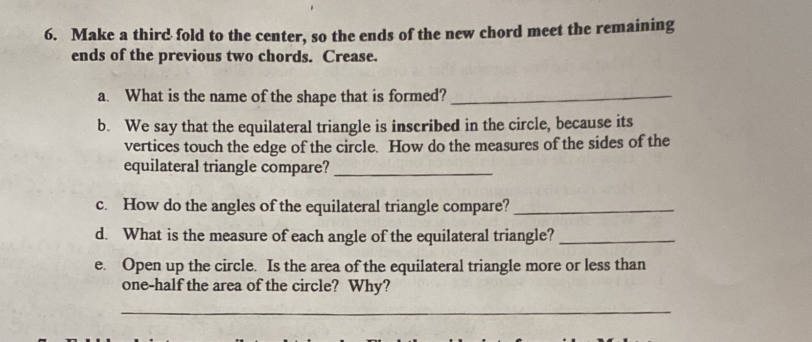 6. Make a third fold to the center, so the ends
