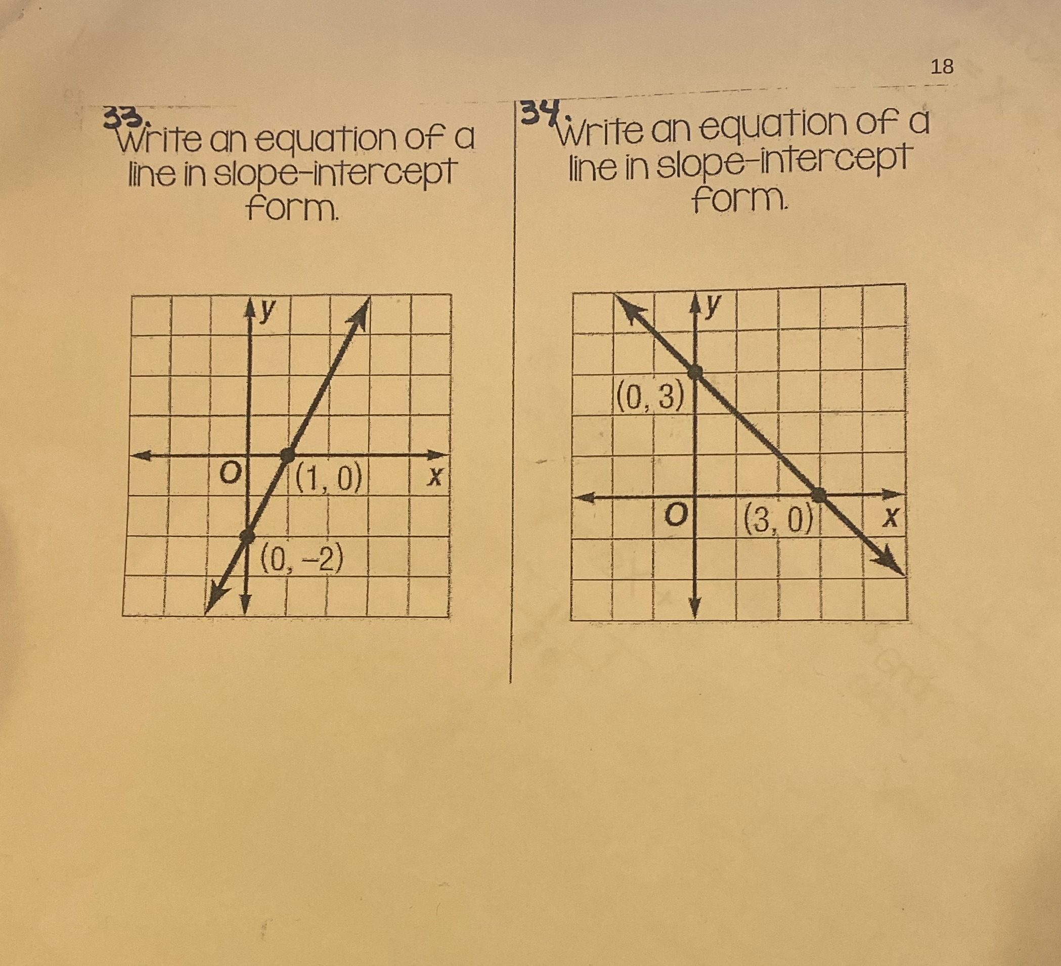 18 Write an equation of a 34 Write an equation of
