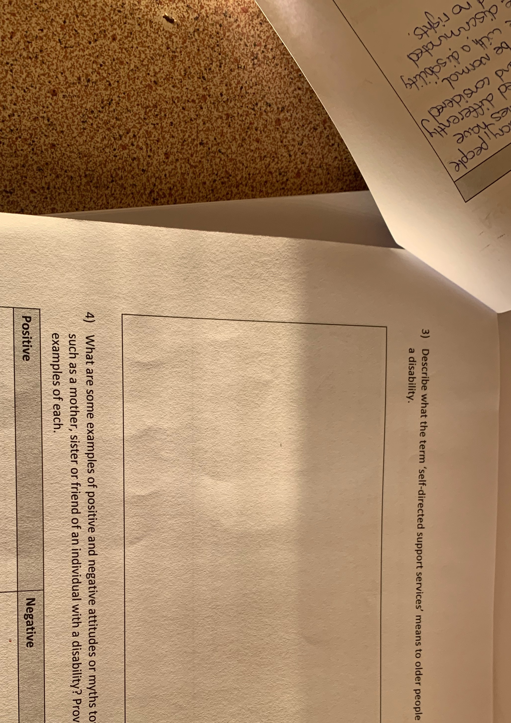 3) Describe what the term 'self-directed