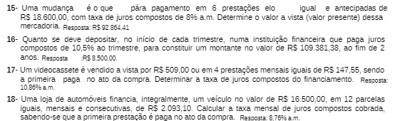 15- Uma mudanca e o que para pagamento em 6