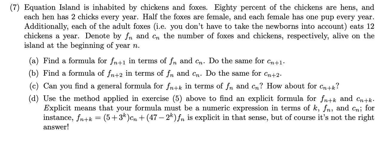 need help!!! (7) Equation Island is inhabited by