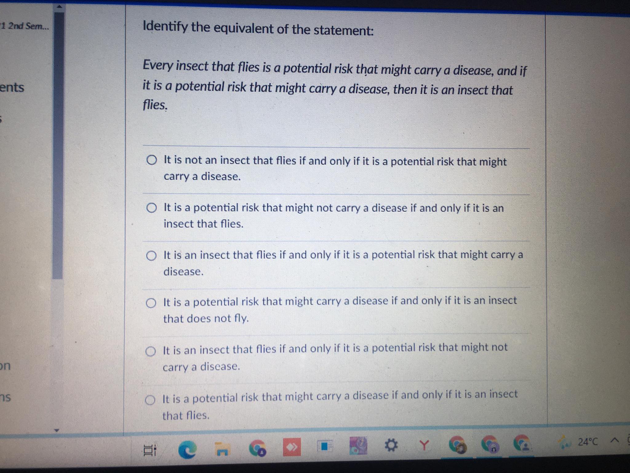 1 2nd Sem... Identify the equivalent of the