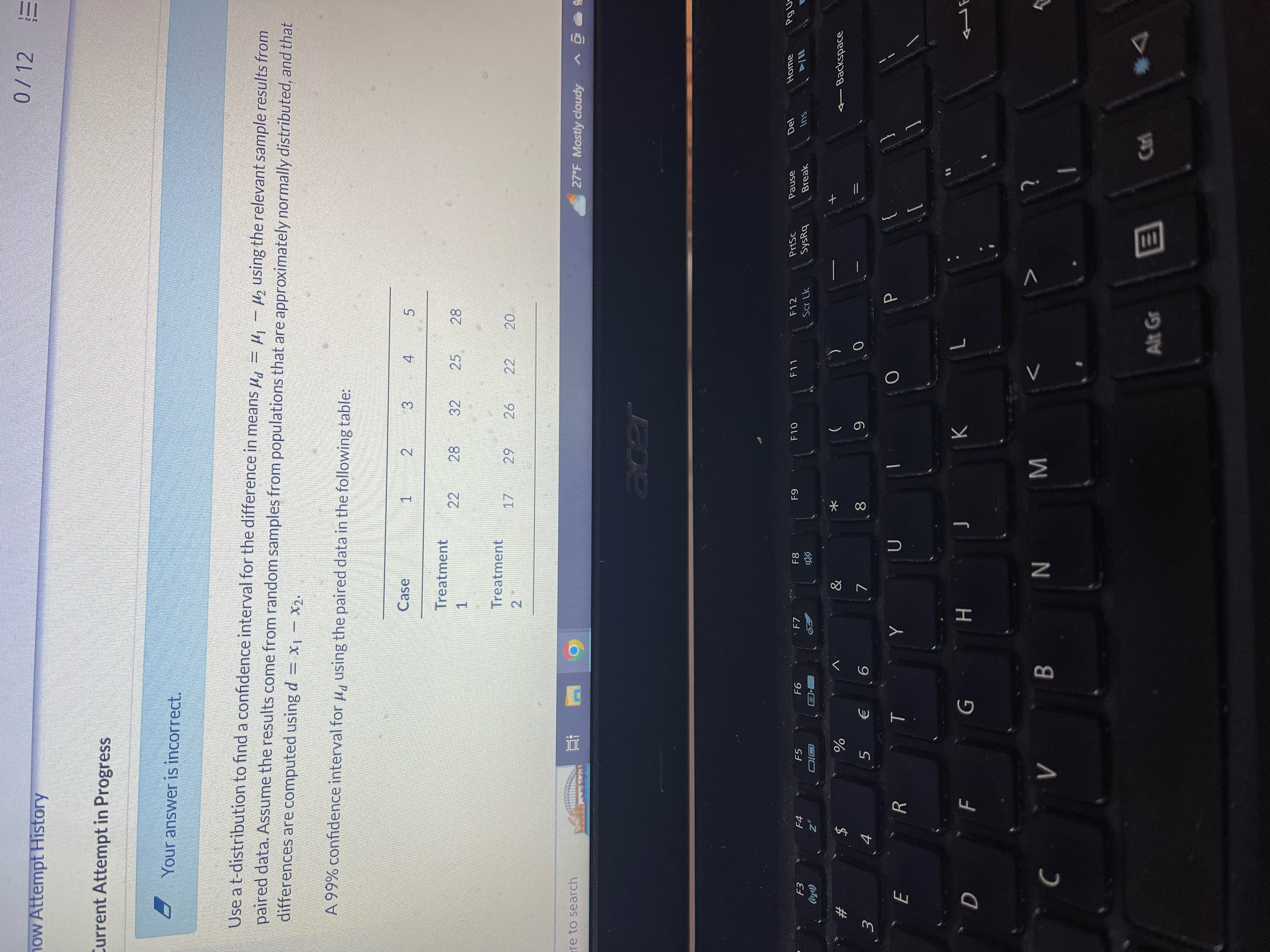 0 / 12 ow Attempt History urrent Attempt in