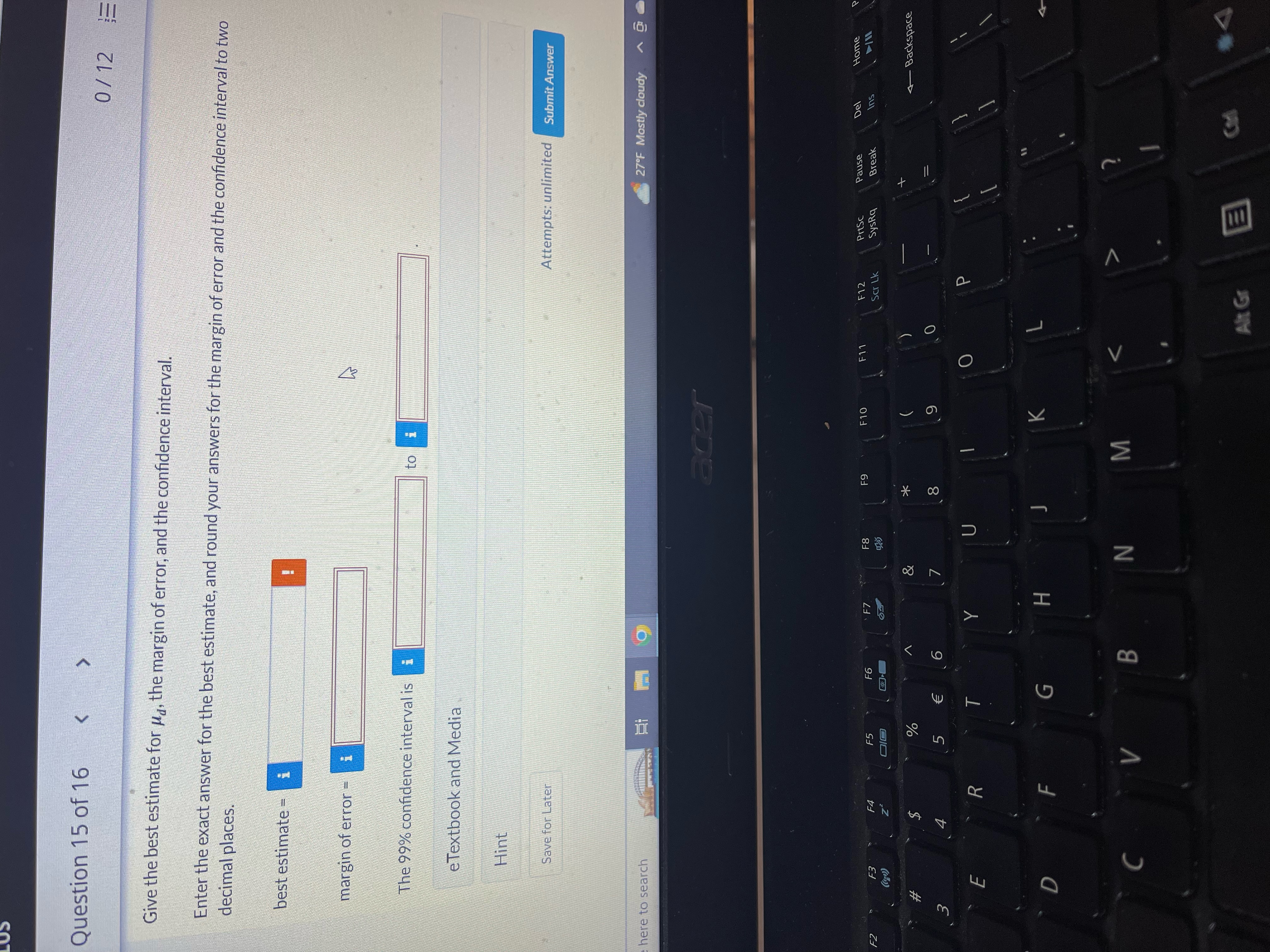 0 / 12 ow Attempt History urrent Attempt in