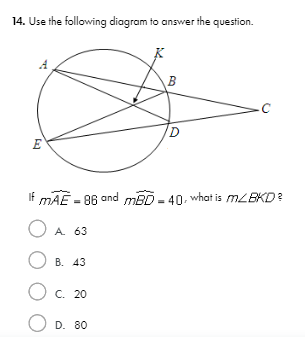 14. Use the following diagram to answer the
