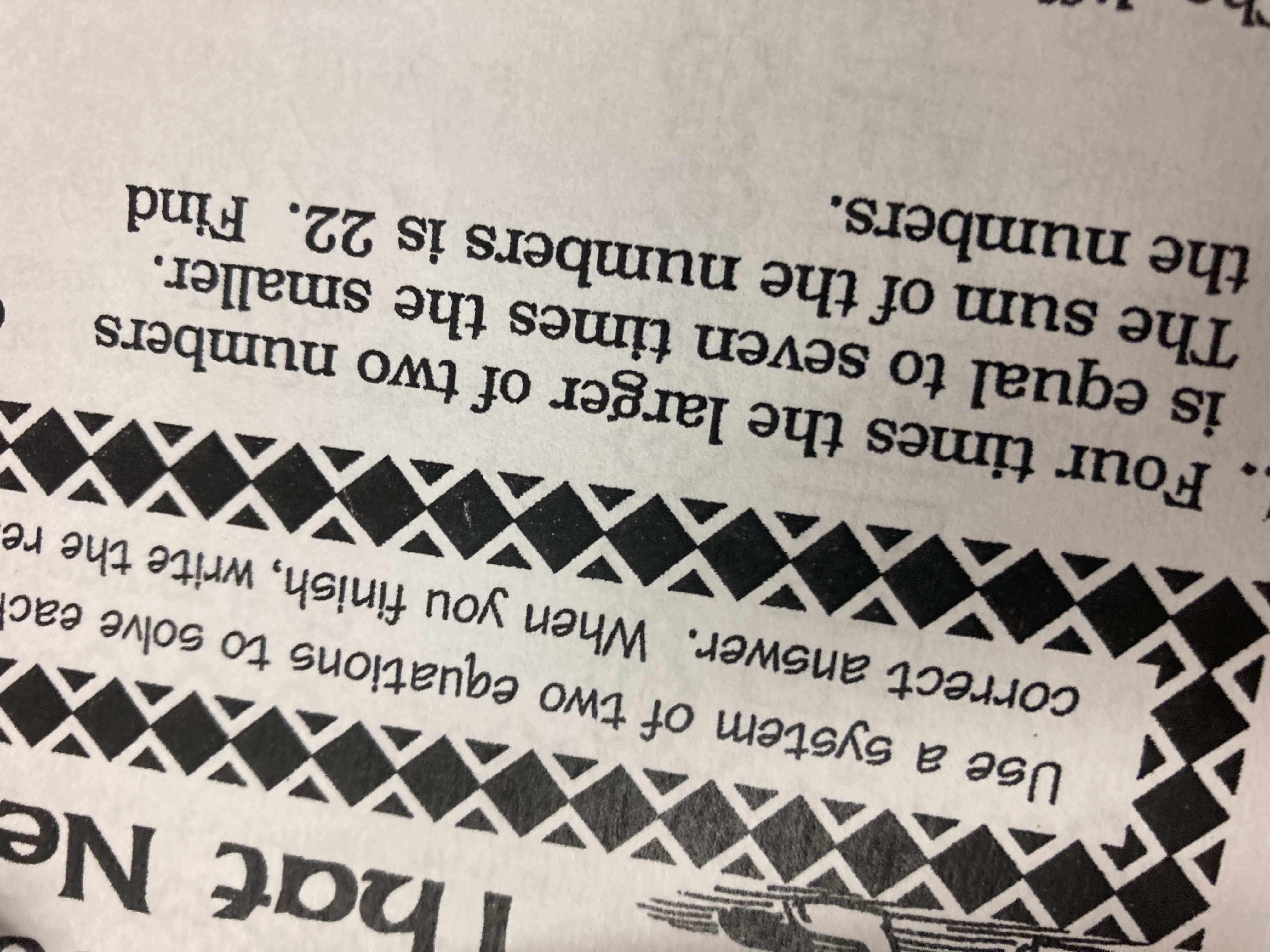 hat Ne Use a system of two equations to solve eac