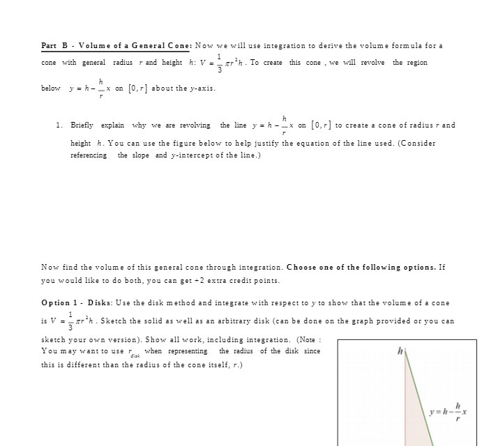 Part B - Volume of a General Cone: Now we will