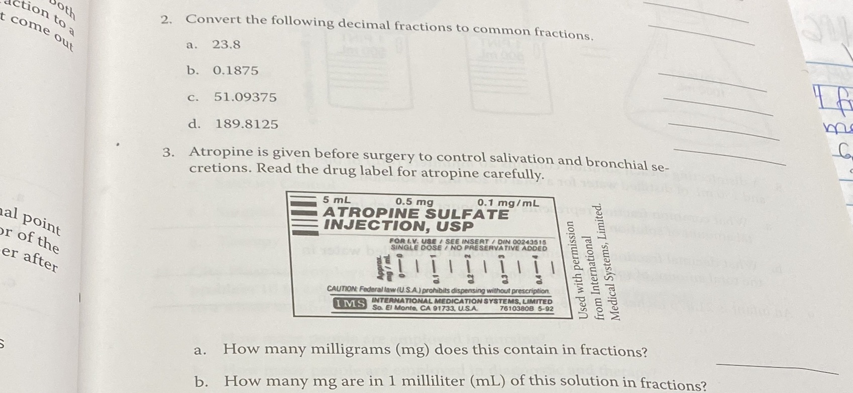 oth ction to a 2. Convert the following decimal