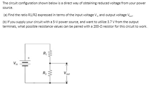 The circuit configuration shown below is a direct