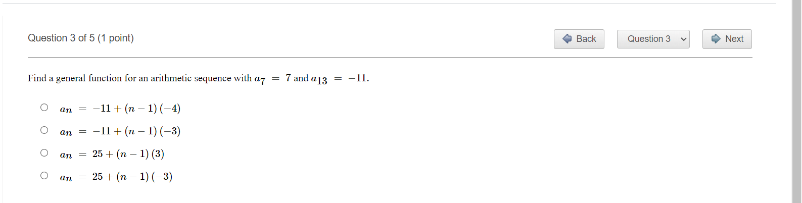 \fQuestion2of5(1 point) t p Back | ' Questionz v|