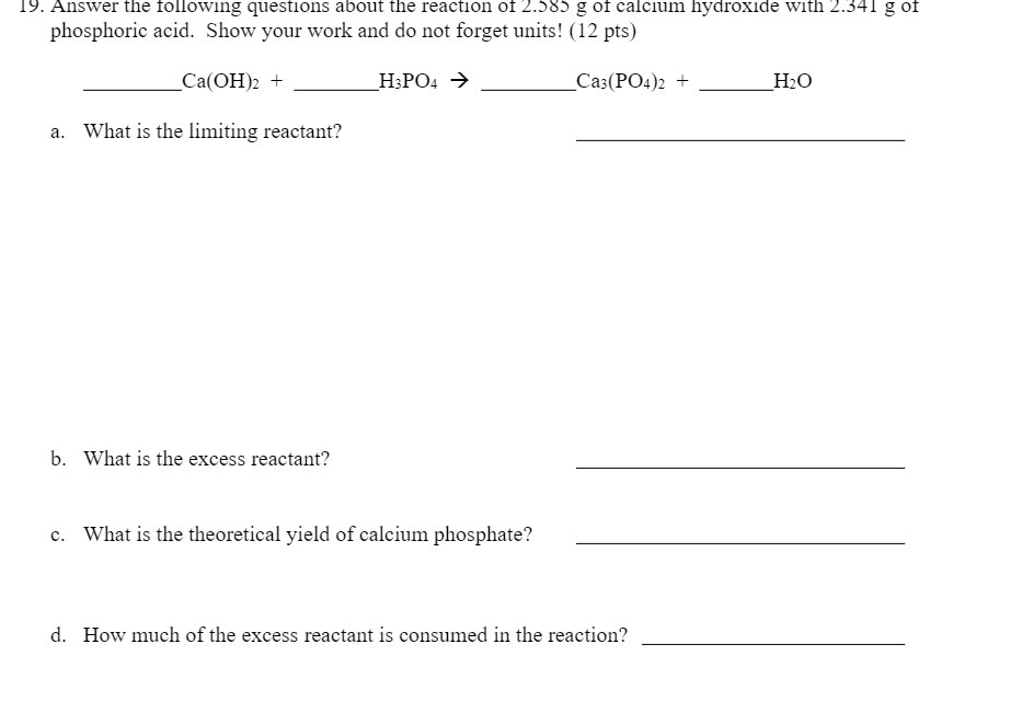 19. Answer the following questions about the